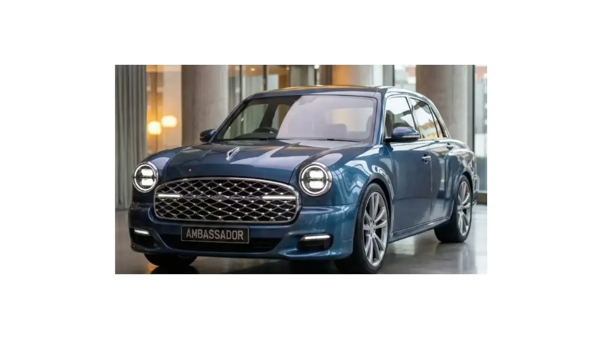 New Ambassador 2026 modern sedan car with classic Ambassador heritage design in India