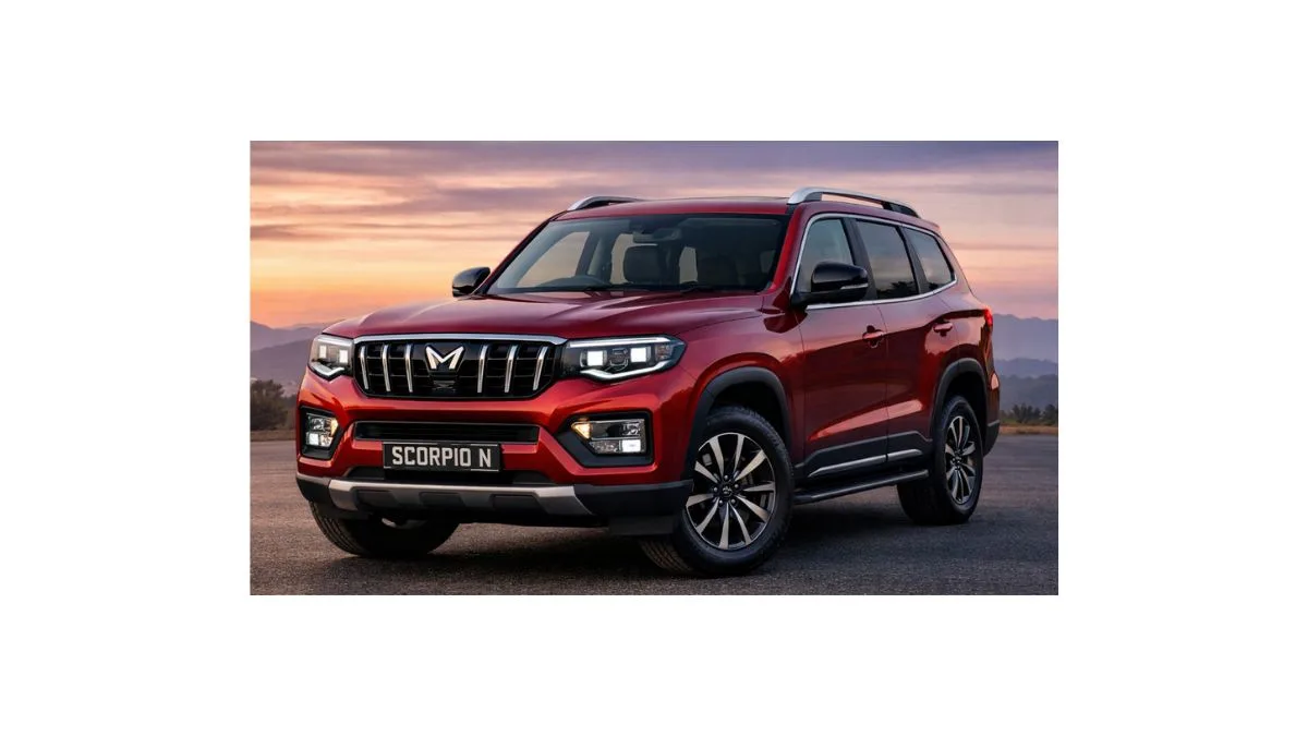 Mahindra Scorpio N 2026 rear three quarter view showing bold SUV design and LED tail lamps